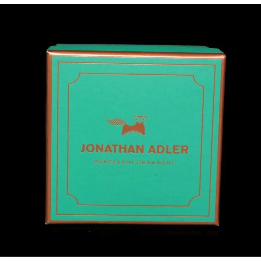 Jonathan Adler Fox Christmas Ornament Holiday White Figurine NIB